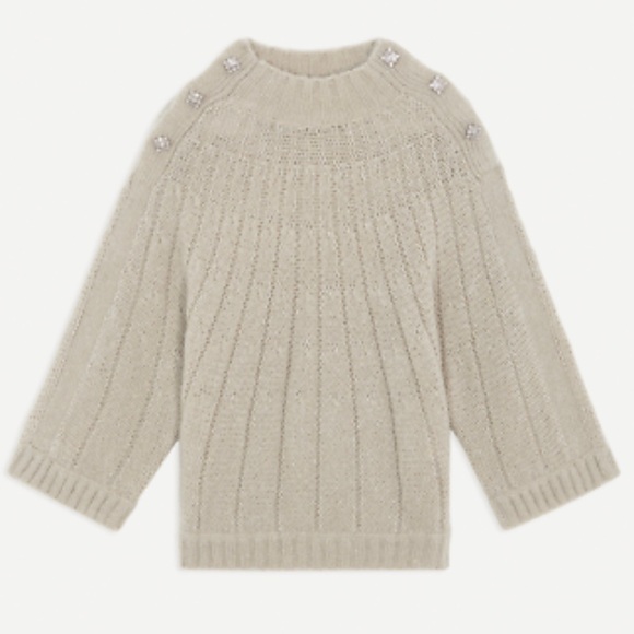 ba&sh Rhinestone Embellished Button Shoulder Sweater - Picture 8 of 8